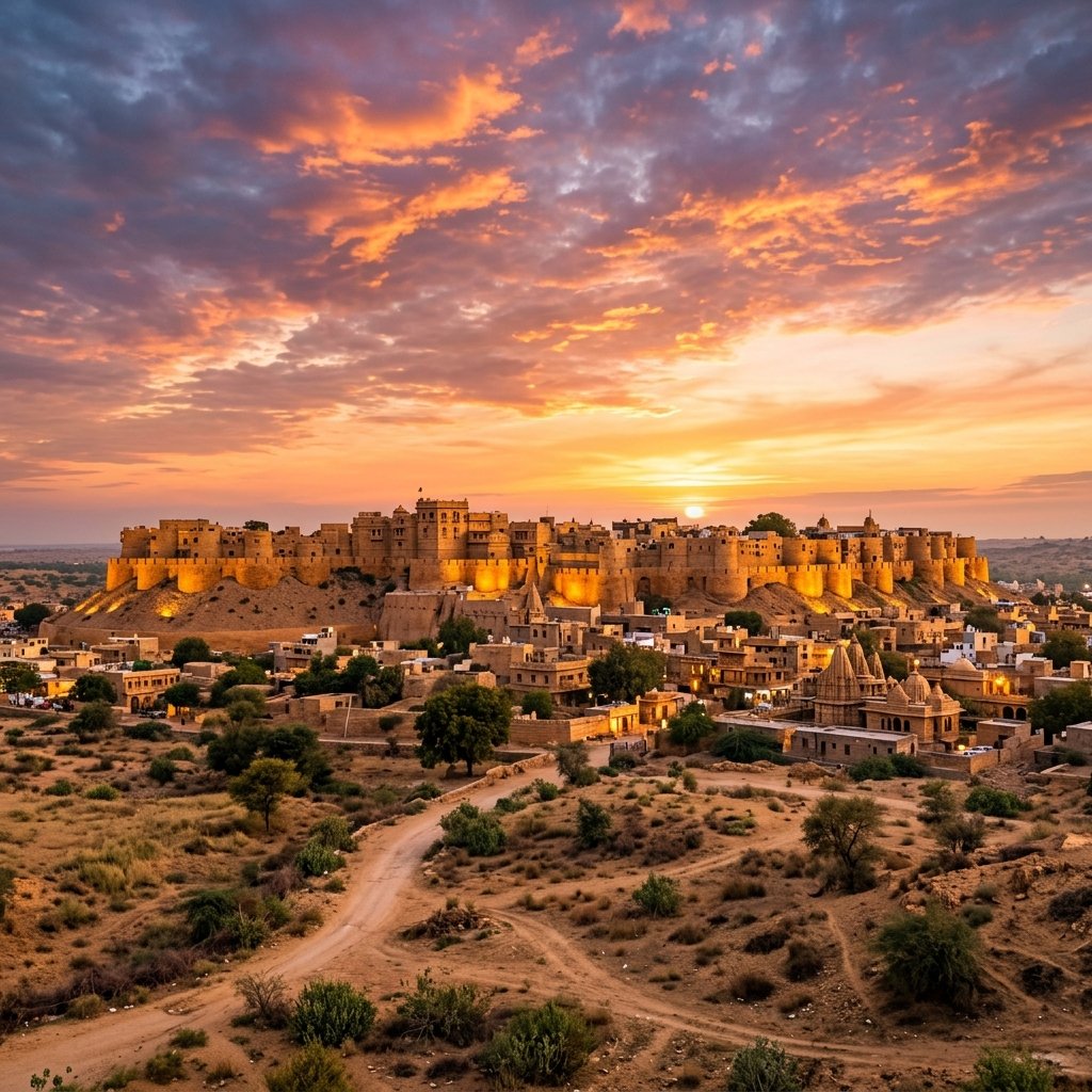 Jaisalmer Fort at golden hour sunset - Raj Jaisalmer Taxi Service